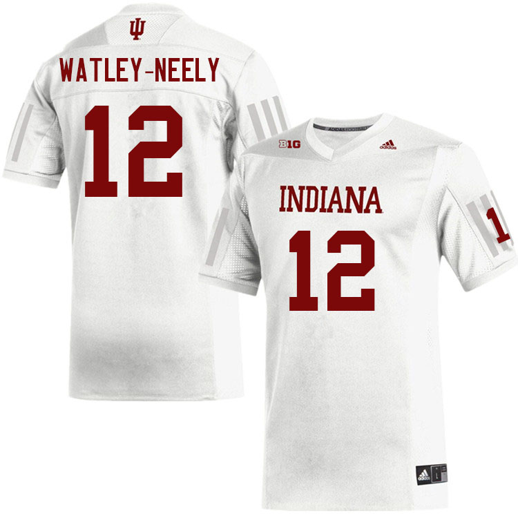 Men #12 Lem Watley-Neely Layne Indiana Hoosiers College Football Jerseys Sale-White